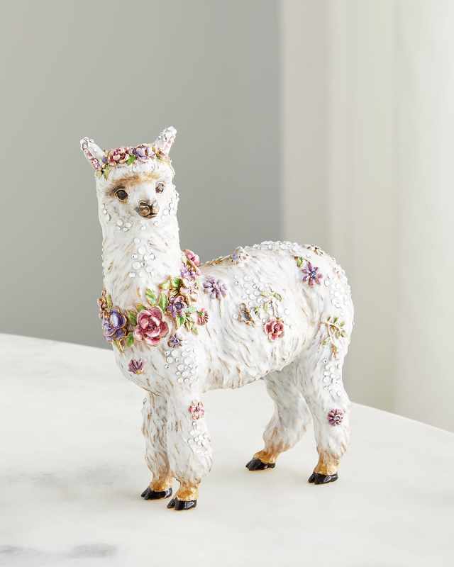 Llama with Flowers Objet